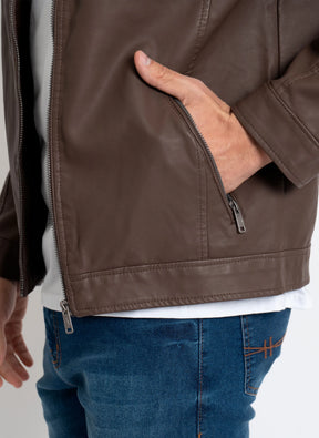 LEVE 2 PAGUE 1 - Jaqueta Masculina de Couro Italiano